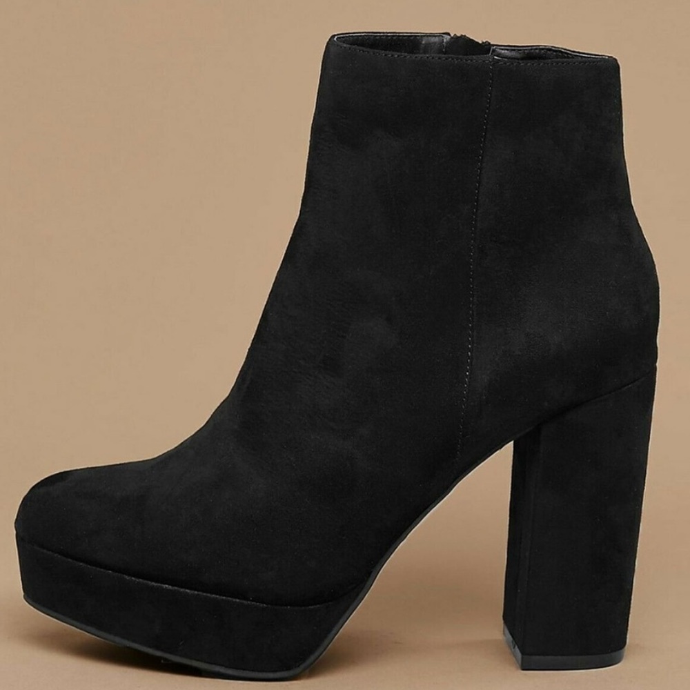 Brand new never worn suede platform booties